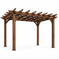 Holzpergola 300 × 300 × 240 cm mit offenem Lamellendach, Braun