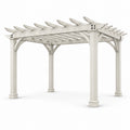 Weiße Holzpergola mit offener Dachkonstruktion, 300 × 300 × 240 cm