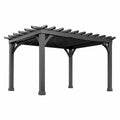 Freistehende Stahlkonstruktion 300 × 300 × 230 cm mit offenem Lamellendach, Schwarz