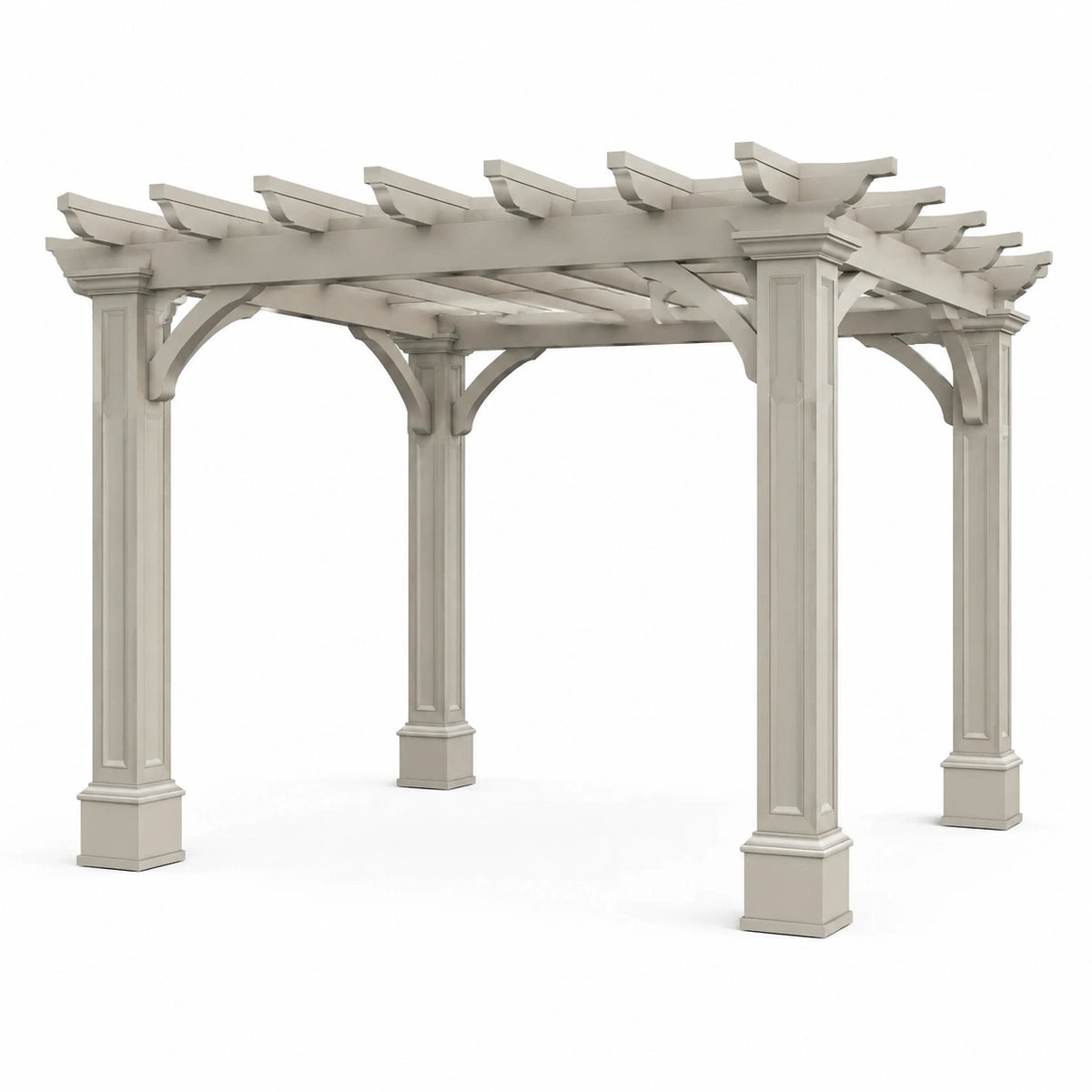 Weiße Holzpergola 300 × 300 × 250 cm mit offenem Dach für Garten und Terrasse