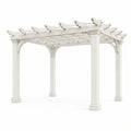 Weiße Holzpergola 300 × 300 × 230 cm mit offenem Lamellendach