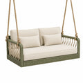 Hängesofa für 2 Personen, 140 × 75 × 70 cm, Grün/Beige